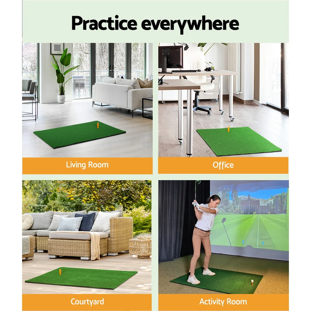 Everfit Golf Hitting Practice Mat Portable Driving Range Training Aid 80x60cm - Nurns
