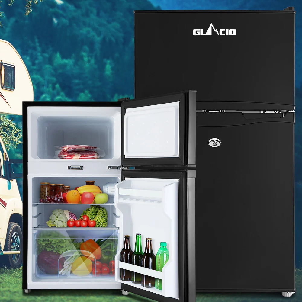 Glacio 90L Portable Fridge Freezer Bar Upright 12V/24V/240V Camping Caravan - Nurns