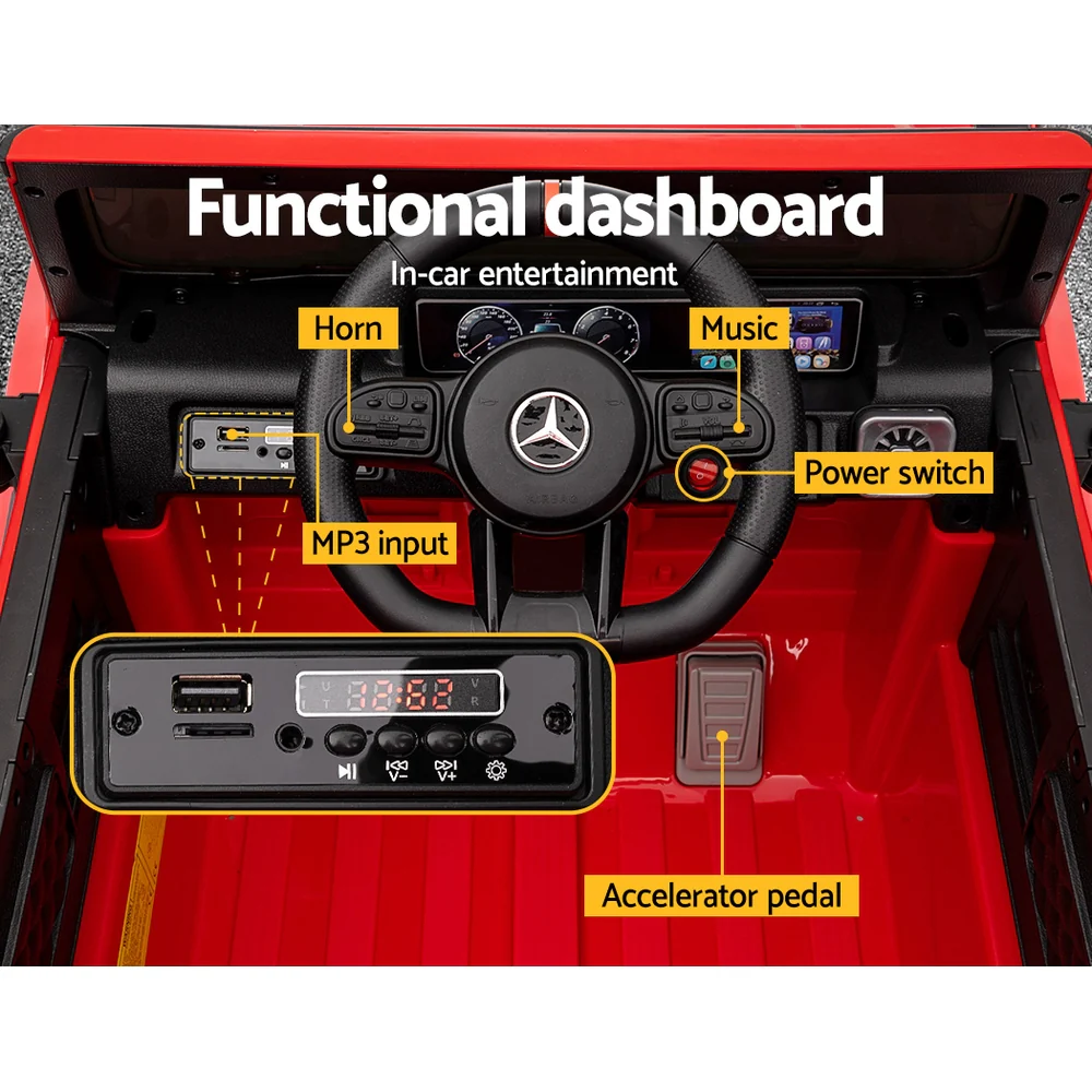 Kids Ride On Car Electric Mercedes-Benz Licensed Toys 12V Battery Cars AMG63 - Red - Nurns