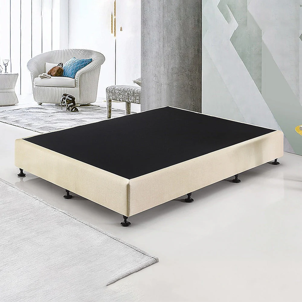 Frolic Ensemble Bed Base & Mattress Package with 32cm Mattress - Natural Sand King Single - Nurns