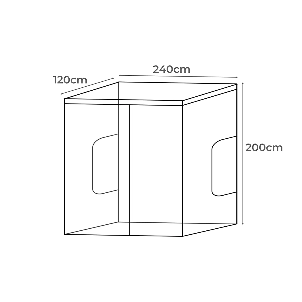 Garden Hydroponics Grow Room Tent Reflective Aluminum Oxford Cloth 240x120cm - Nurns