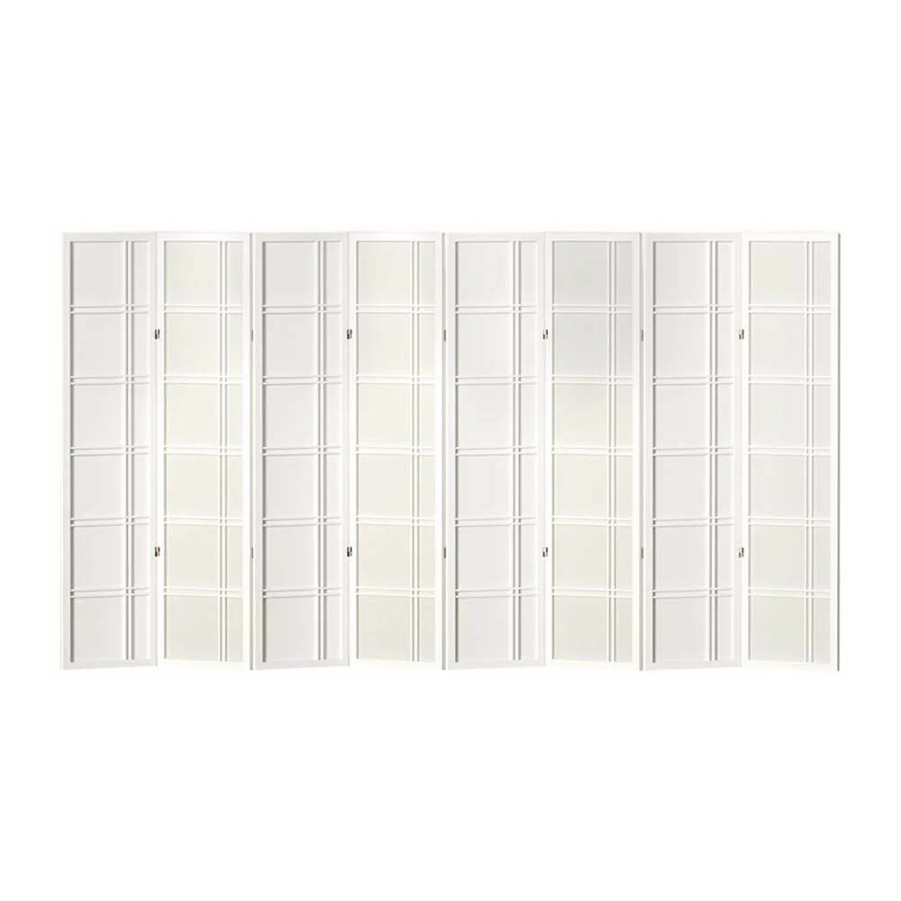 8 Panel Room Divider Screen 353x179cm - White - Nurns
