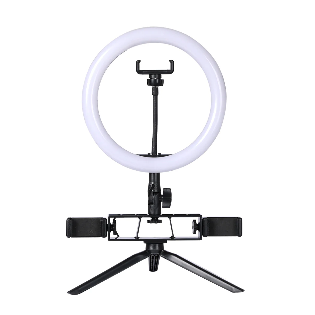 LED Ring Light with Tripod Stand Phone Holder Dimmable Studio Photo Makeup Lamp Type2 - Nurns