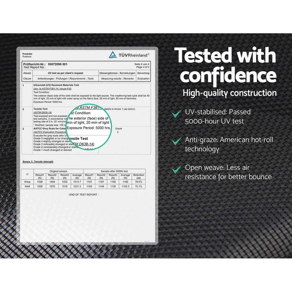 Everfit Trampoline for Kids 12FT with Ladder Enclosure Safety Net Rebounder Orange - Nurns