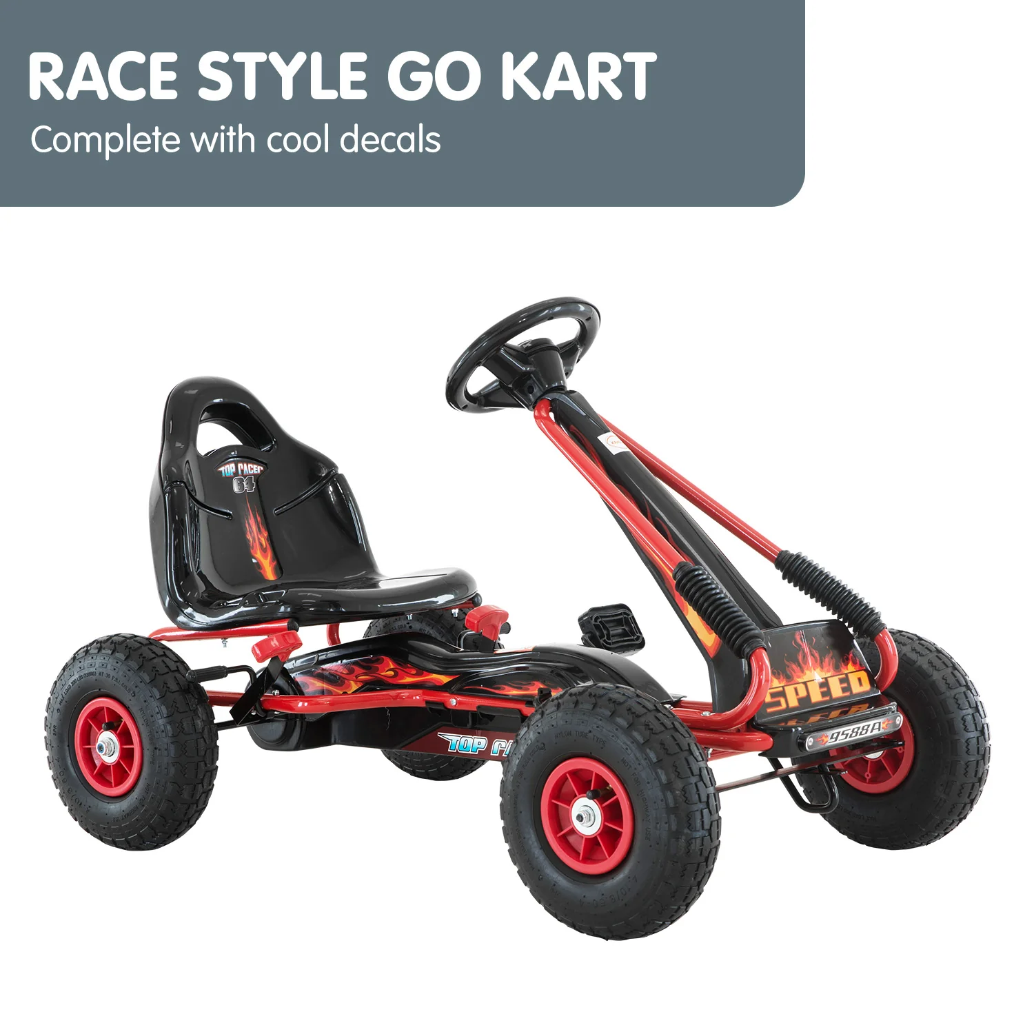 Kahuna G95 Kids Ride On Pedal-Powered Go Kart - Red - Nurns
