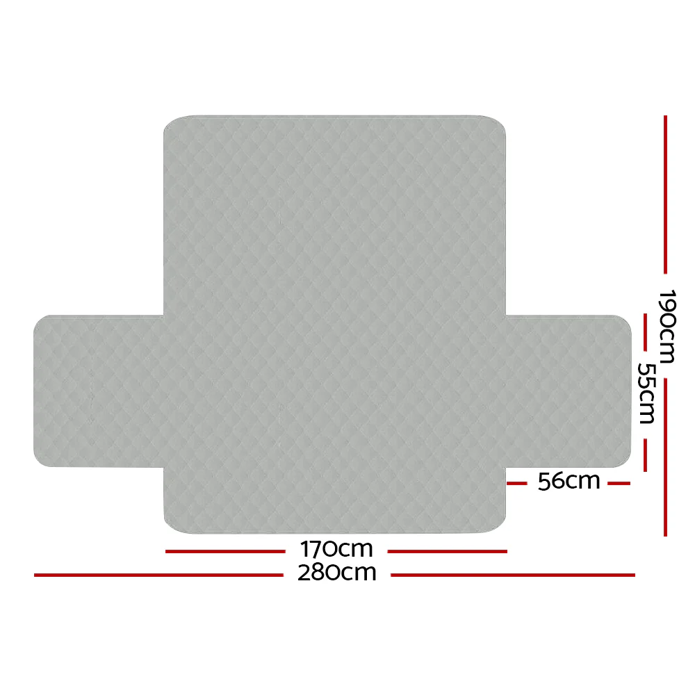 Sofa Cover Quilted Couch Covers Lounge Protector Slipcovers 3 Seater Grey - Nurns