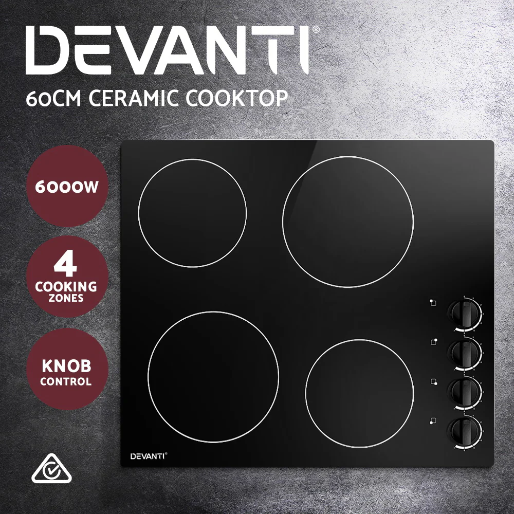 Devanti Electric Ceramic Cooktop 60cm - Nurns