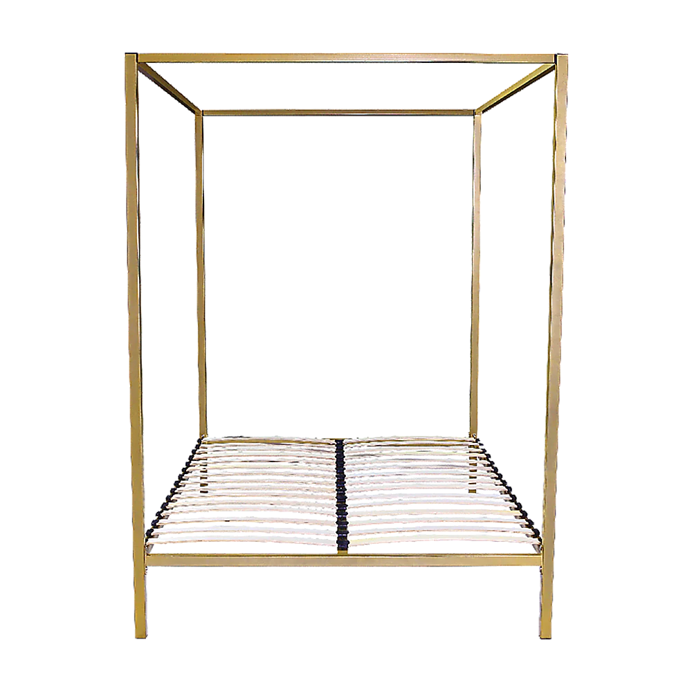 Lilian Four Poster Bed Frame - Gold Queen - Nurns