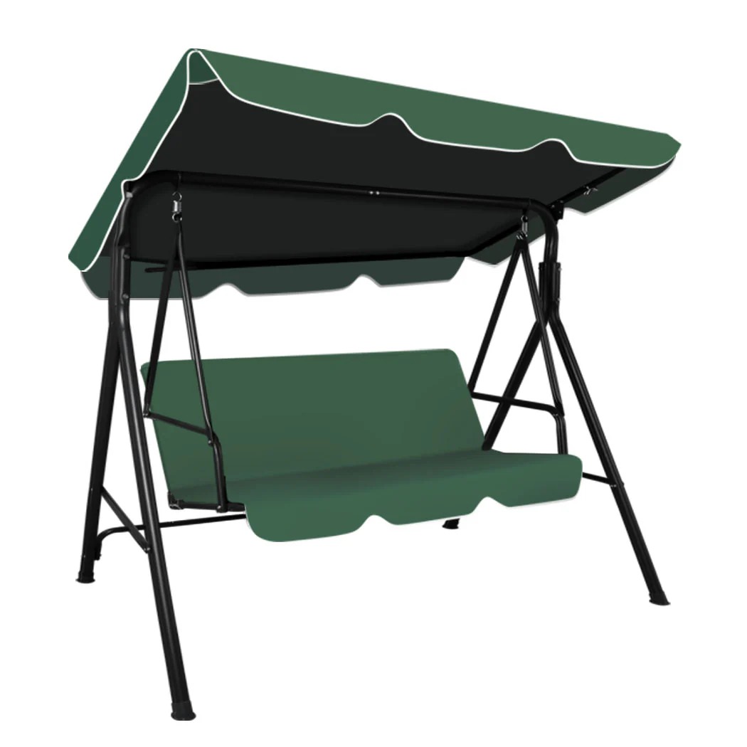 Lorel Swing Chair Garden Canopy Cushion Bench - Green - Nurns