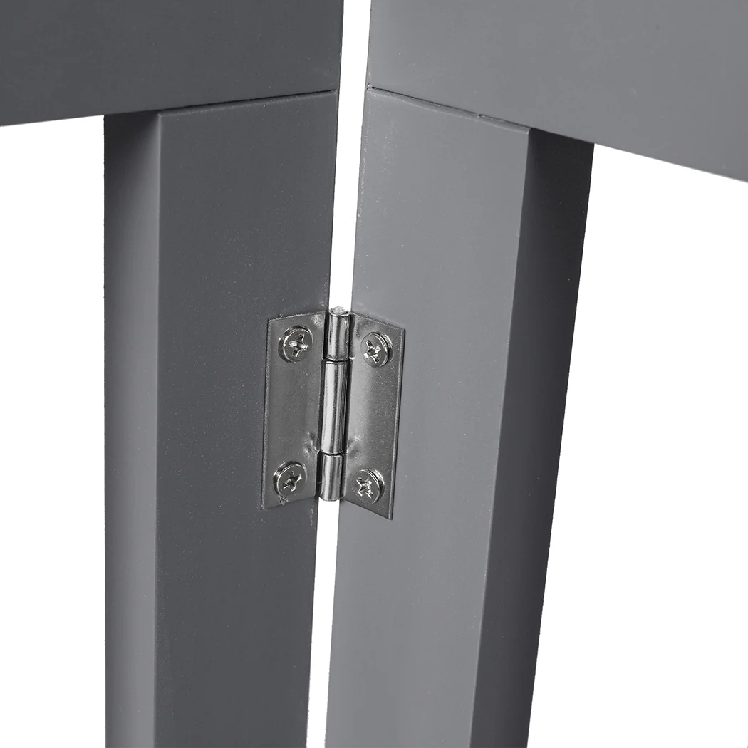 Wooden Pet Gate Dog Fence Safety Stair Barrier Security Door 6 Panels Grey - Nurns