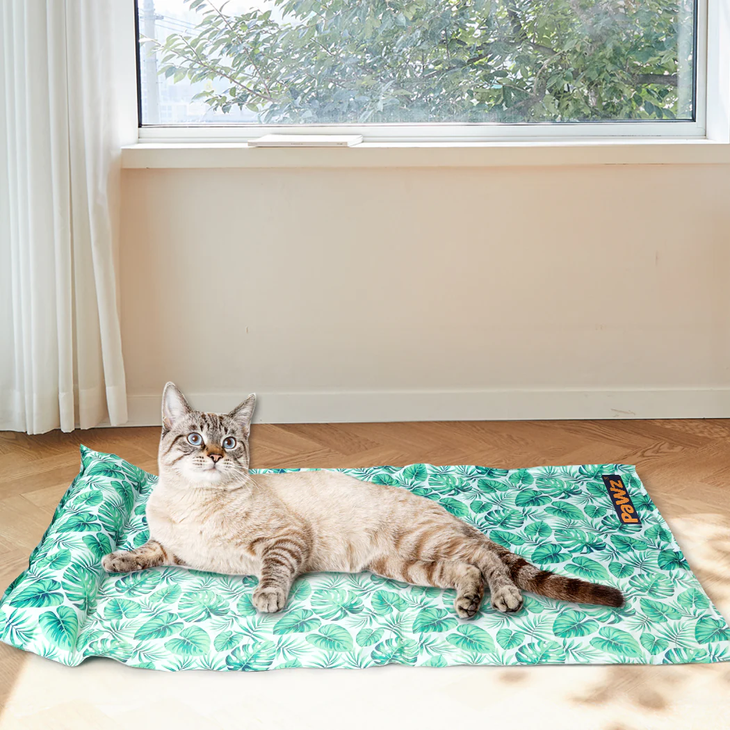 SMALL Cat Beds Pet Cooling Mat Gel Non-Toxic - Green - Nurns