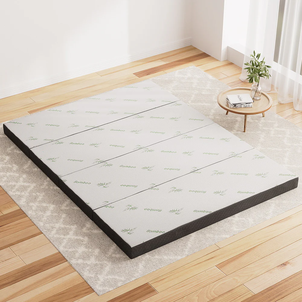 Andrew 12cm Foldable Mattress Folding Foam Bamboo - Queen - Nurns