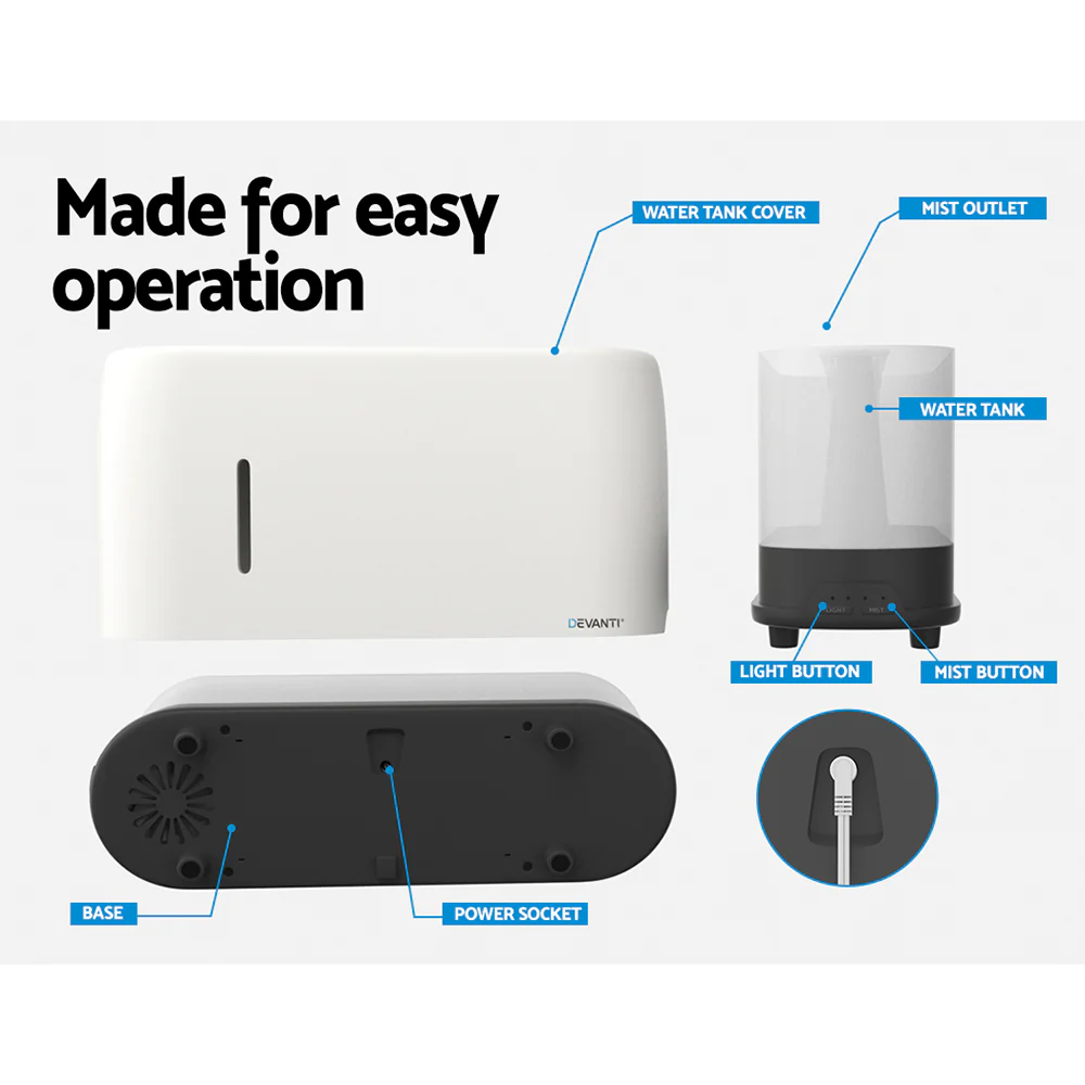 Aroma Diffuser Aromatherapy Flame 240ml - Nurns