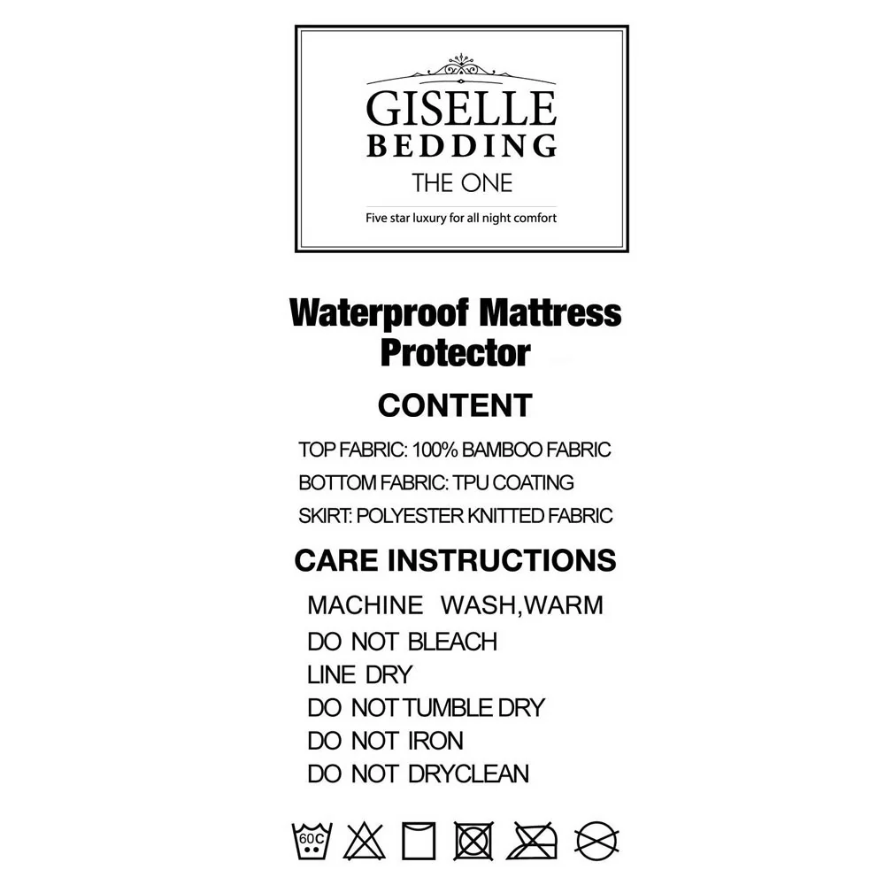 Single Giselle Bedding Mattress Protector Bamboo - Nurns