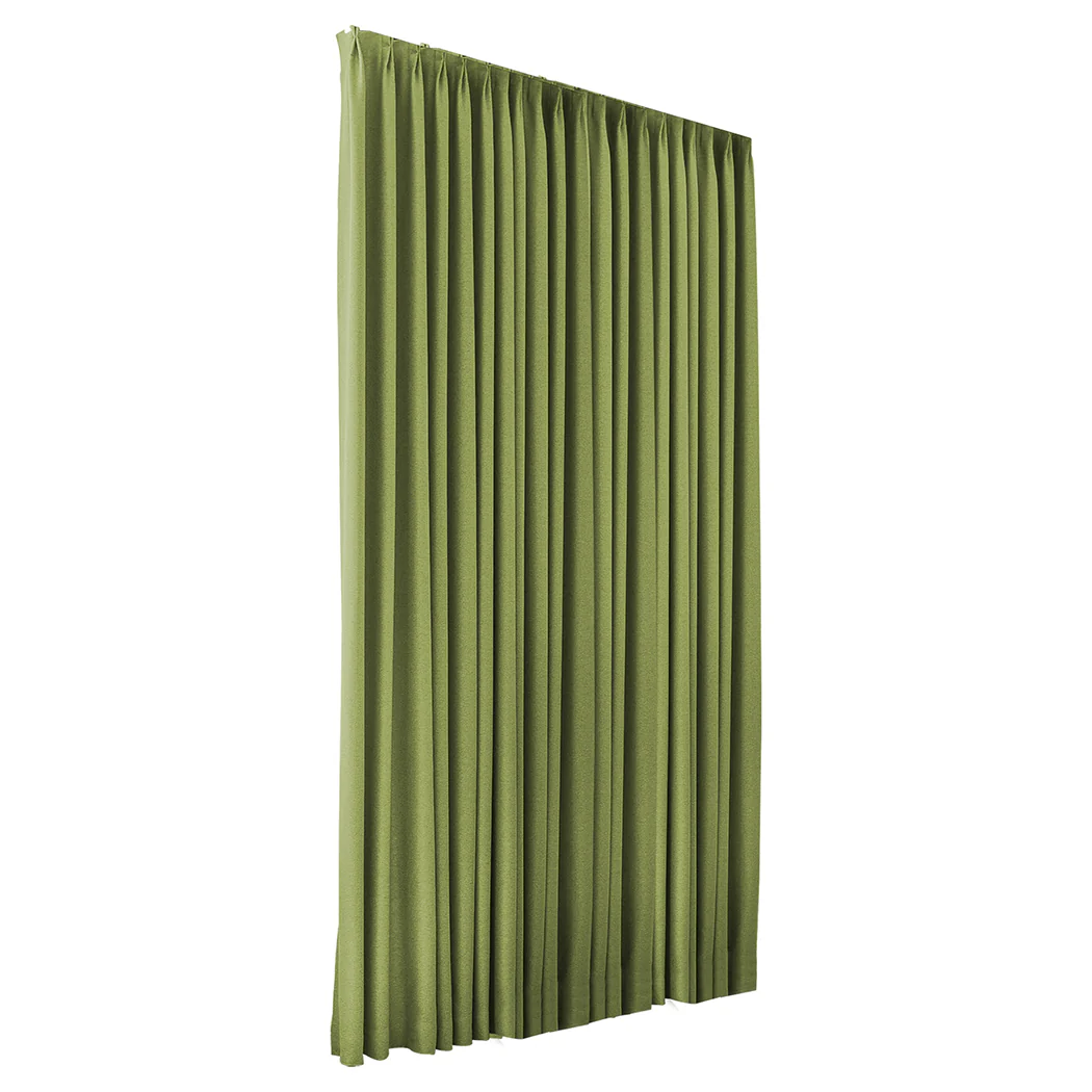 Set of 2 240x250 Blockout Curtains Chenille - Green - Nurns