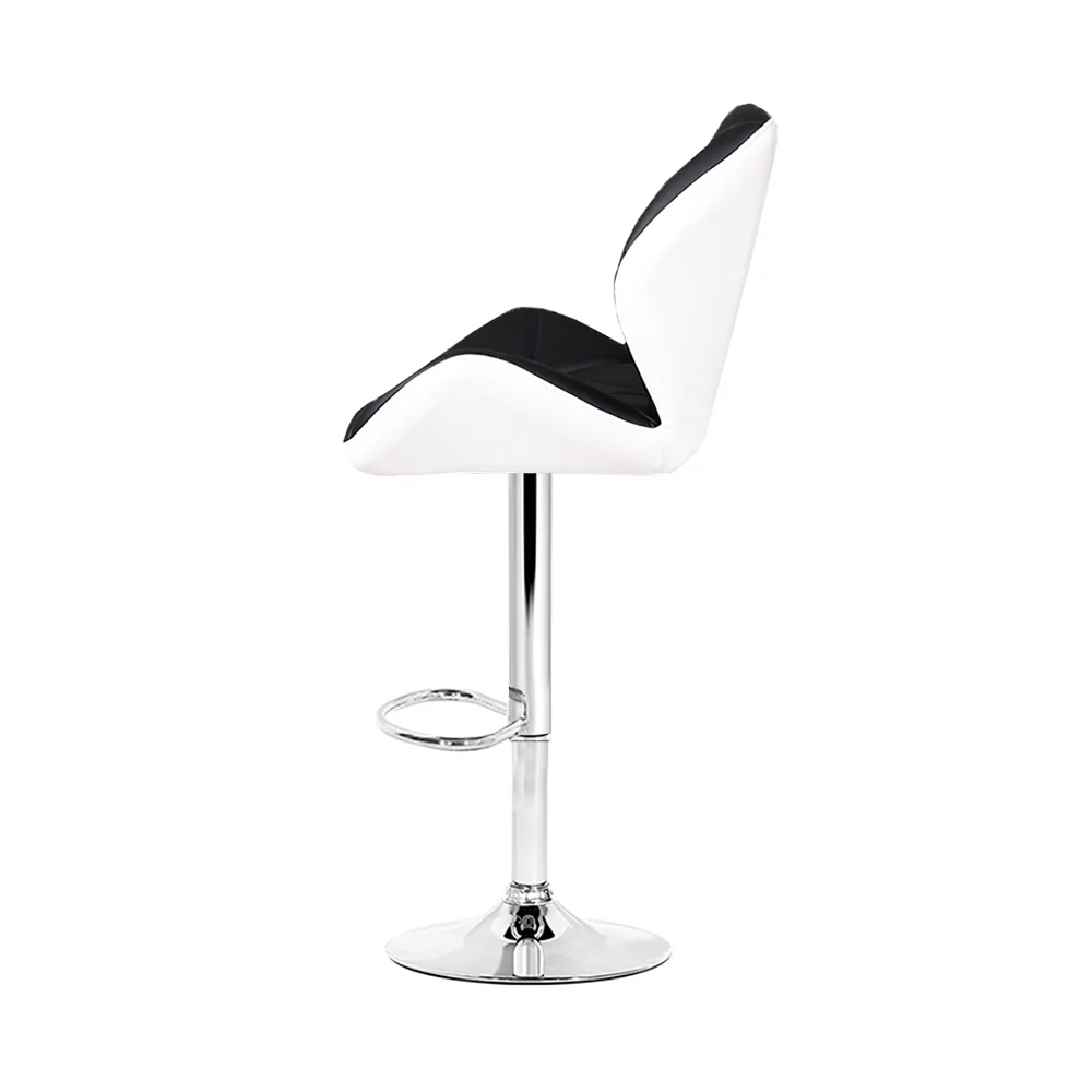 Set of 2 Exeter Kitchen Bar Stools - White, Black & Chrome - Nurns