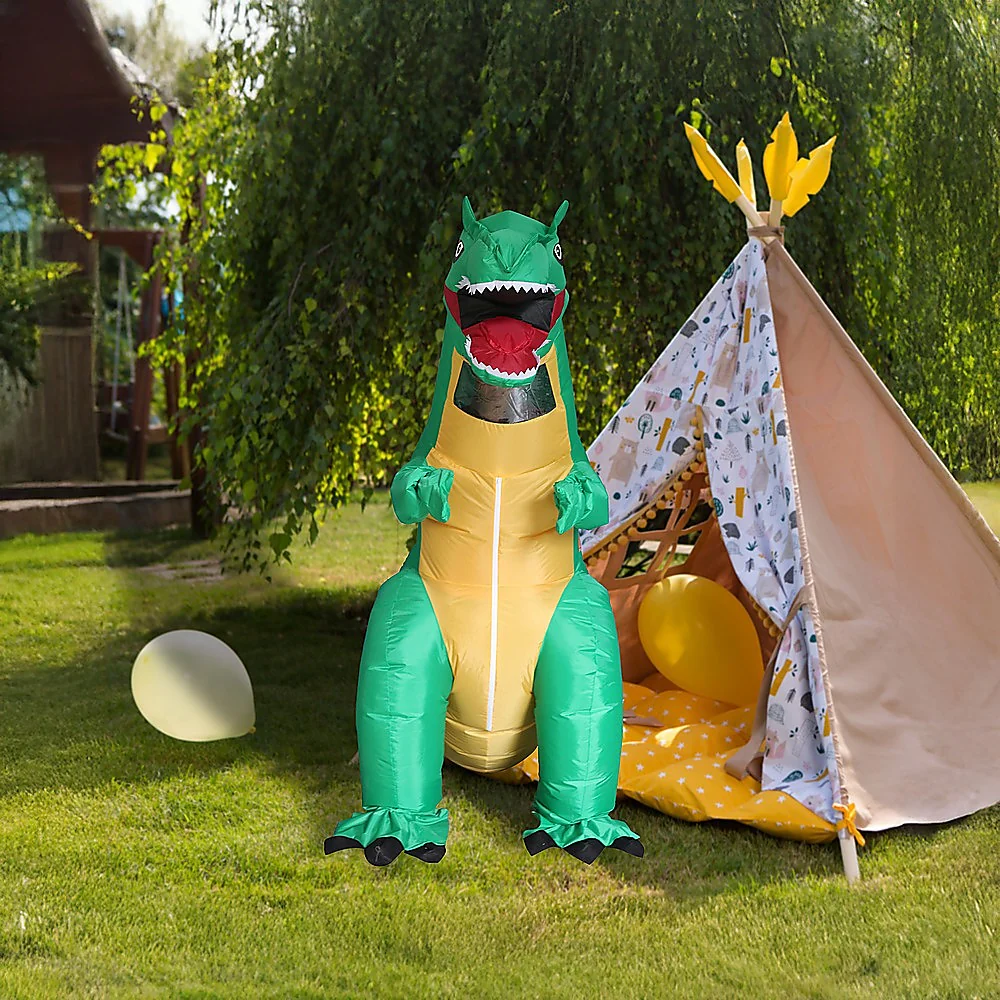 Dinosaur T-Rex Fancy Dress Fan Inflatable Costume Tyrannosaurus Suit - Nurns