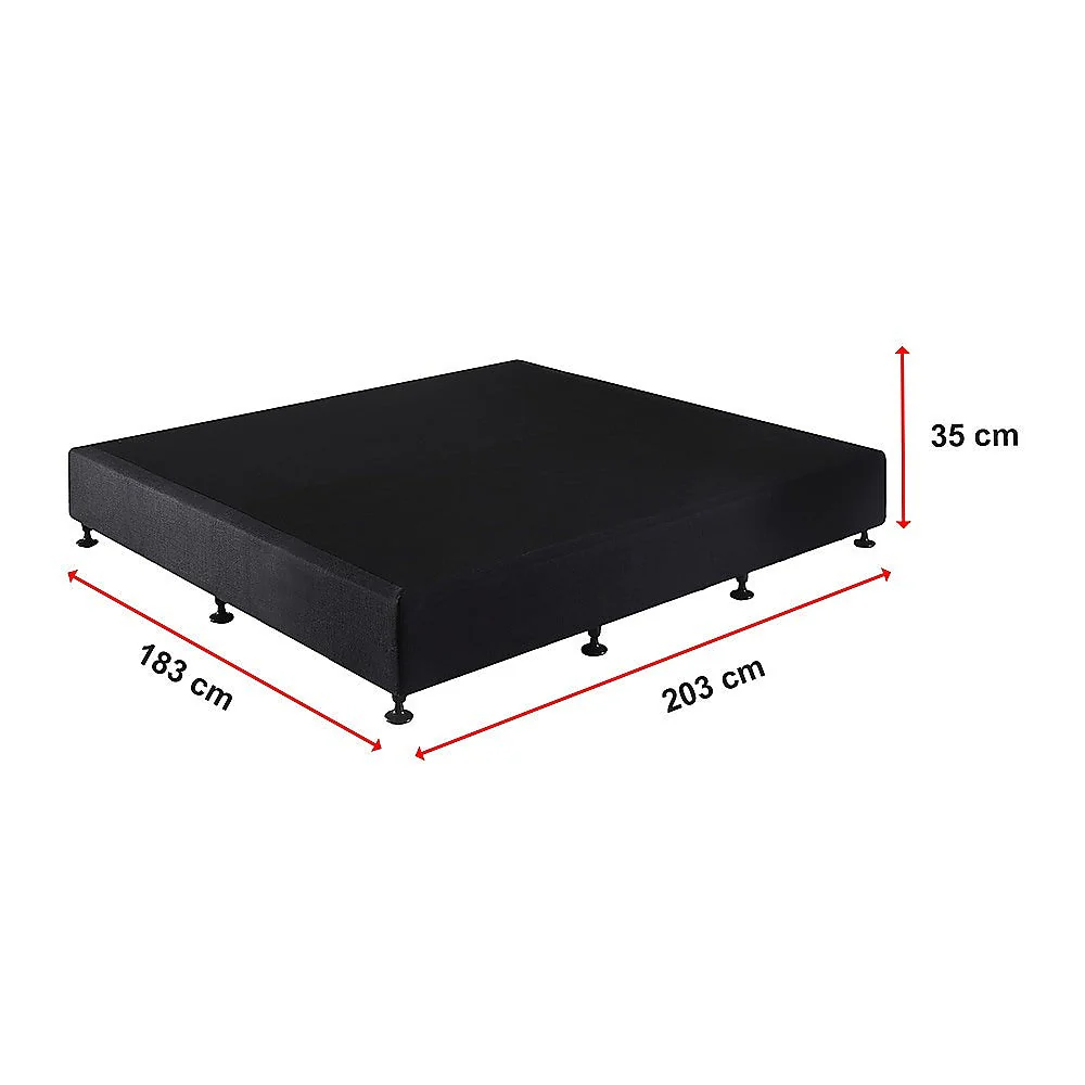 Frolic Ensemble Bed Base & Mattress Package with 34cm Mattress - Midnight Black King - Nurns