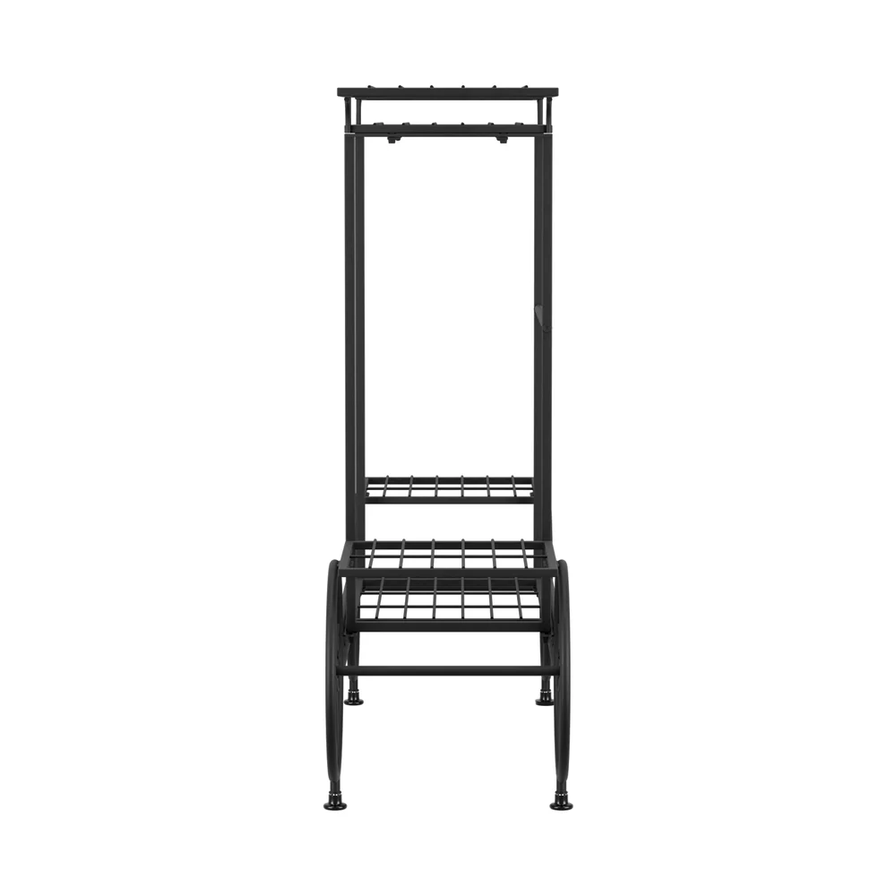 Plant Stand 6 Tier Iron 4 Wheeler - Nurns