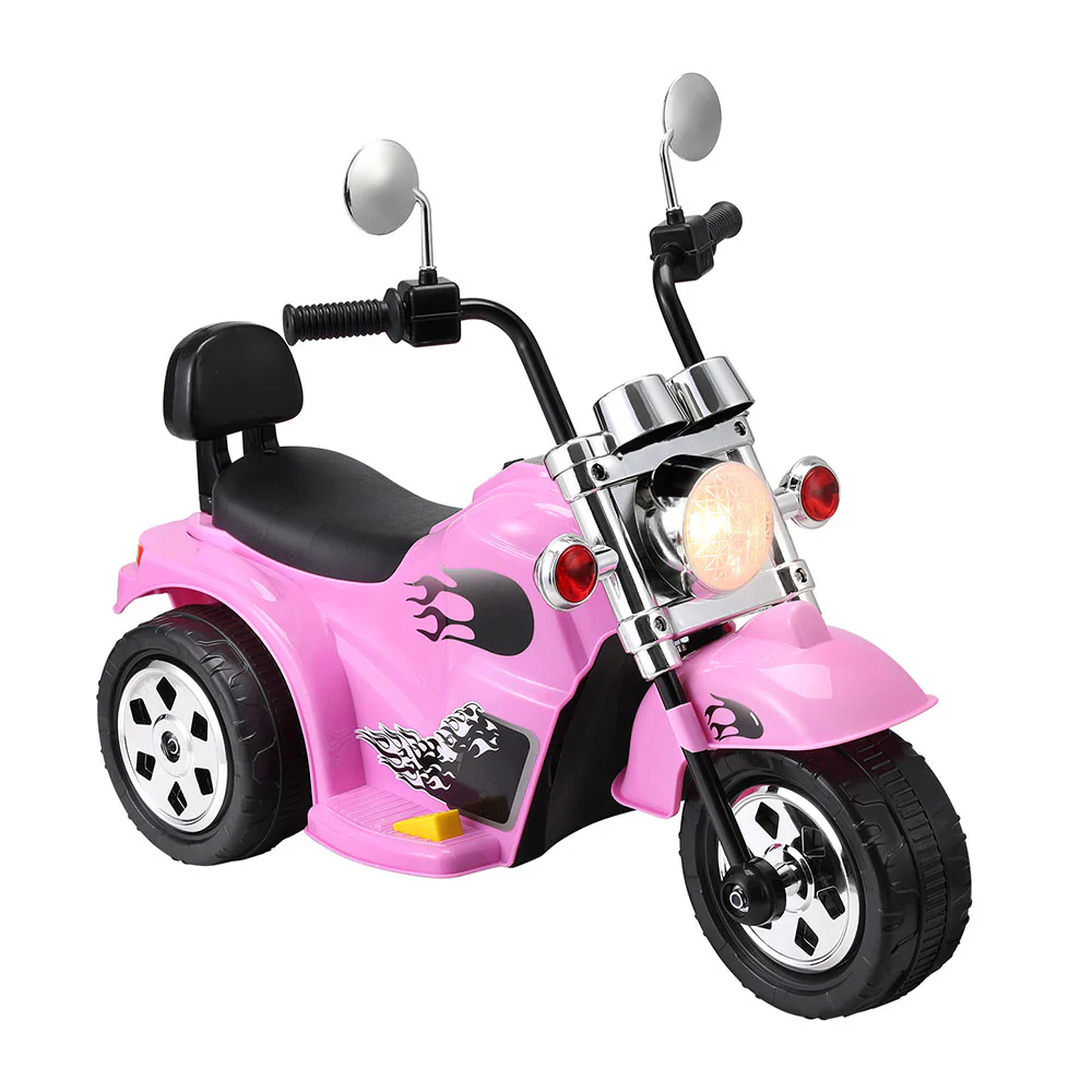 Kids Ride On Car Motorcycle Motorbike Electric Toys Horn Music 6V - Pink - Nurns