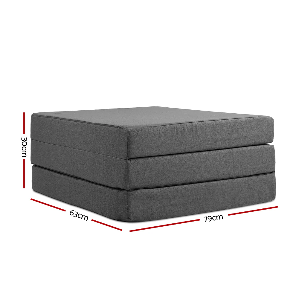 Natalie 10cm Folding Foam Portable Mattress - Single - Nurns