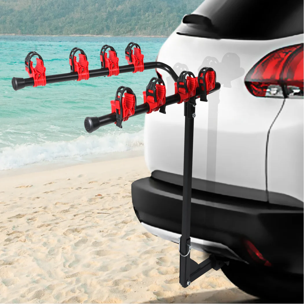 Car Bike Rack Carrier 4 Rear Mount Bicycle Foldable Hitch Mount Heavy Duty - Nurns