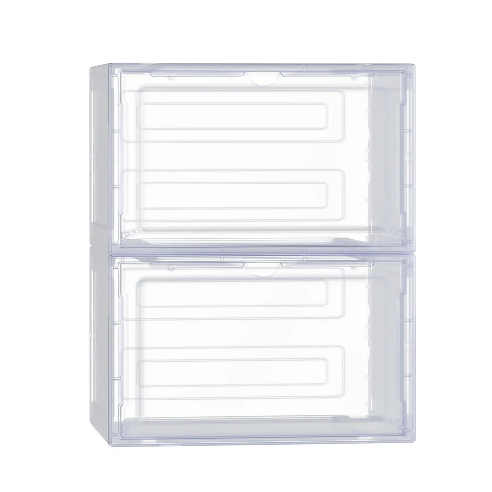 Artiss Shoe Box Rack DIY Set of 2 Stackable Magnetic Door - Nurns