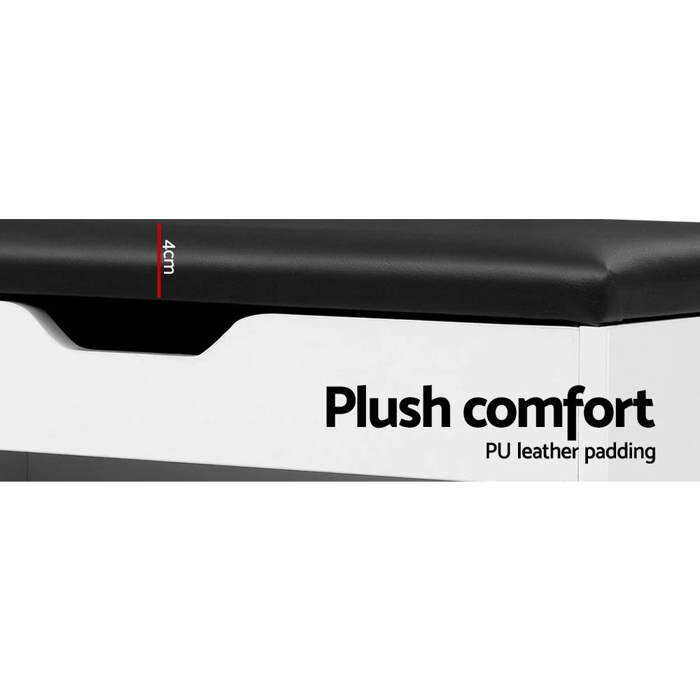 Artiss Shoe Rack Cabinet Bench 3-tier 15 Pairs White - Nurns