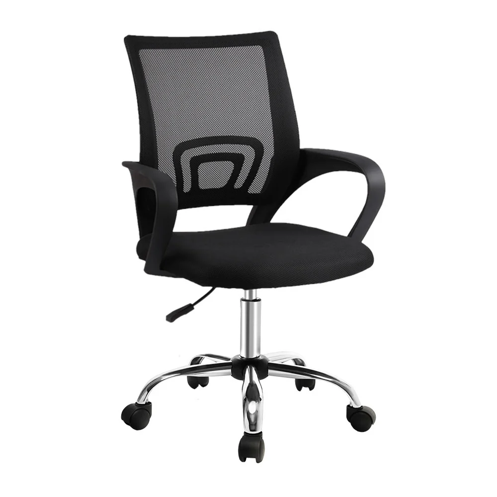 Artiss Mesh Office Chair Mid Back Black - Nurns