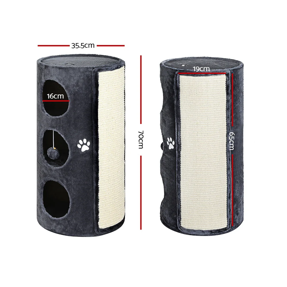 Cat Tree Scratching Post Tower Scratcher 70cm Wooden Condo Trees House - Dark Grey - Nurns