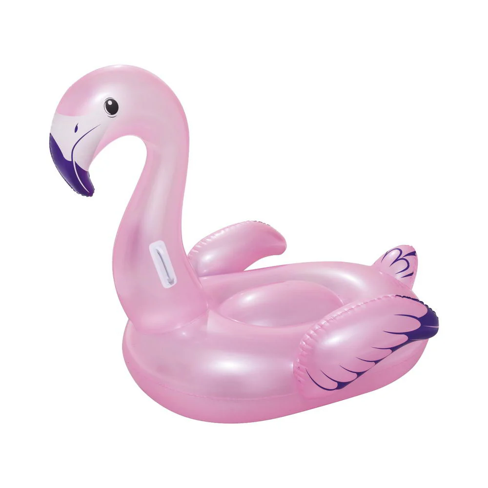 Kids Flamingo Rider Ride On Float Floating Seat Pool Lounger 1.27Mx1.27M - Nurns