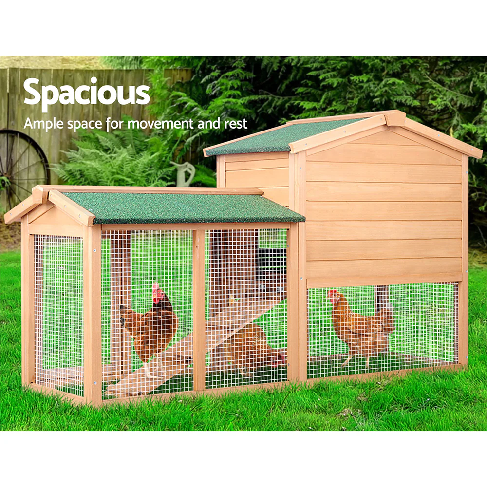 Chicken Coop Rabbit Hutch 138cm Wide Wooden Pet Hutch - Nurns