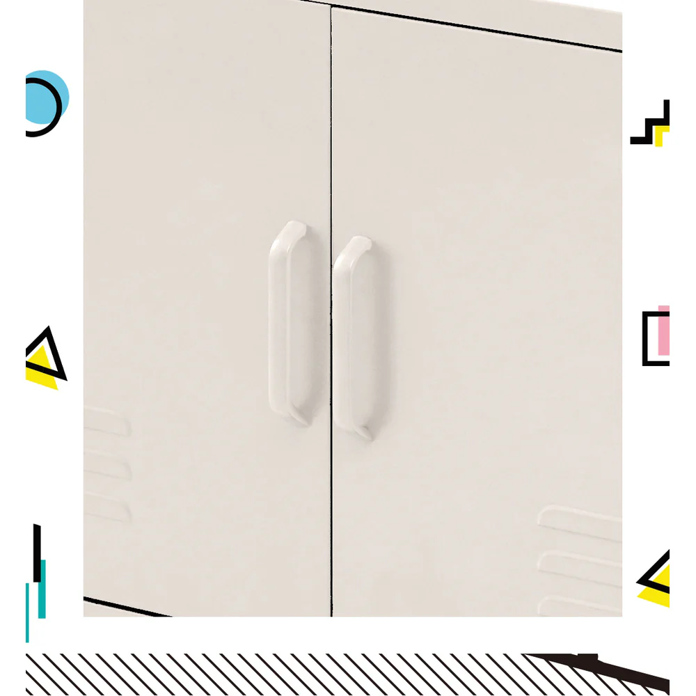 Magnus Buffet Sideboard Metal Cabinet - White - Nurns