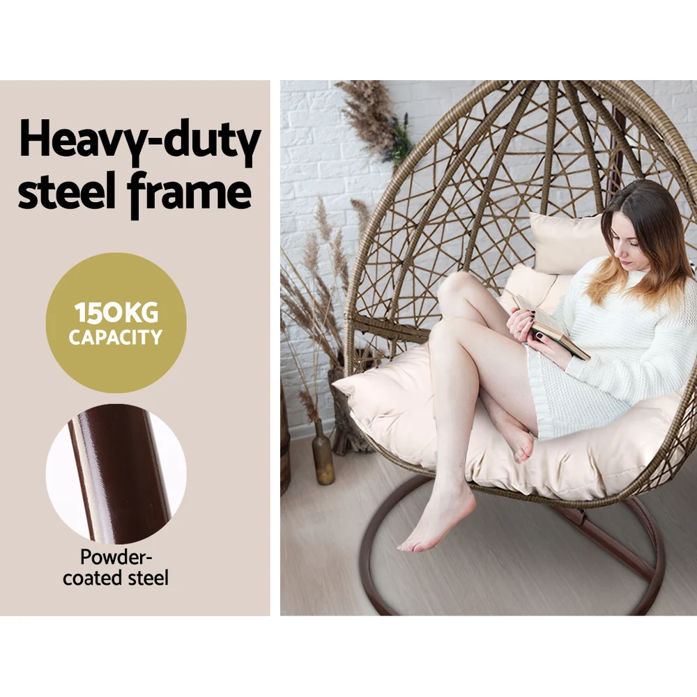 Cordi Egg Swing Chair Outdoor Hanging - Latte - Nurns