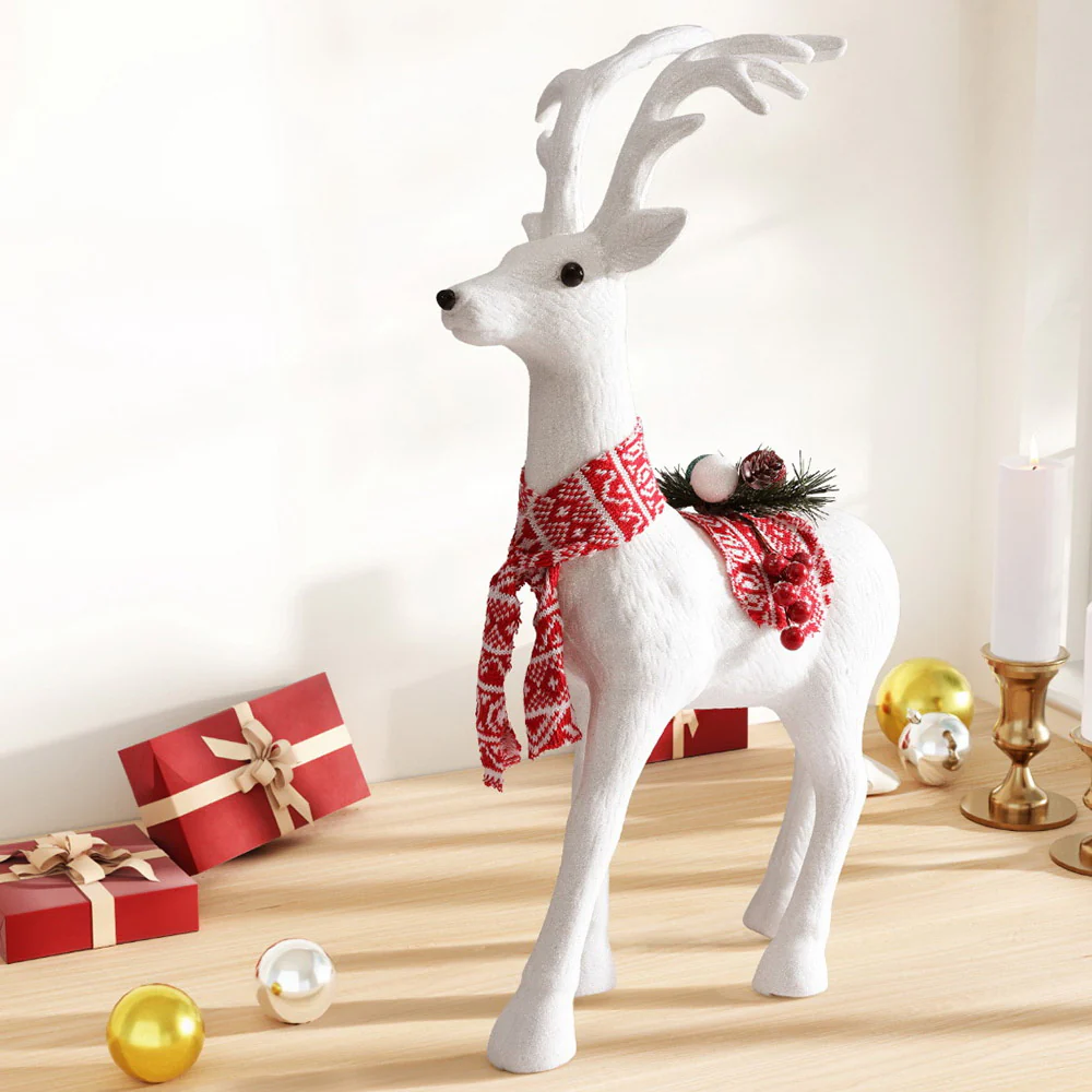 Christmas Reindeer 60cm Glitter Deer Ornaments Party Decorations - Nurns