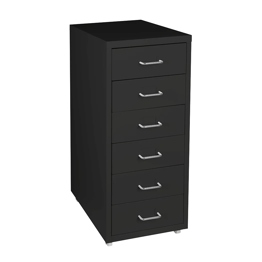 Levede 6 Drawer Office Cabinet Drawers Black - Nurns
