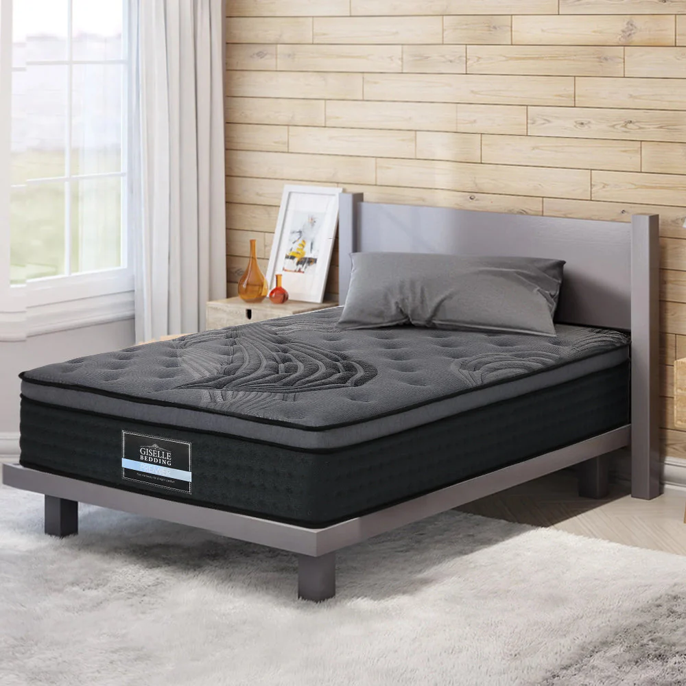 Neptune Bed & Mattress Package with 34cm Mattress - Black Single - Nurns