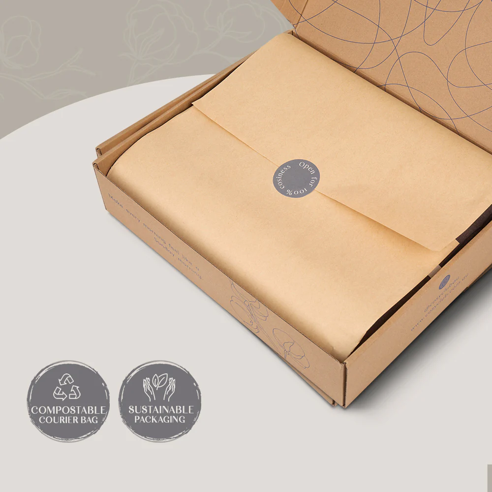 Double Cosy Club Cotton Bed Sheets Set Navy Grey Cover - Nurns