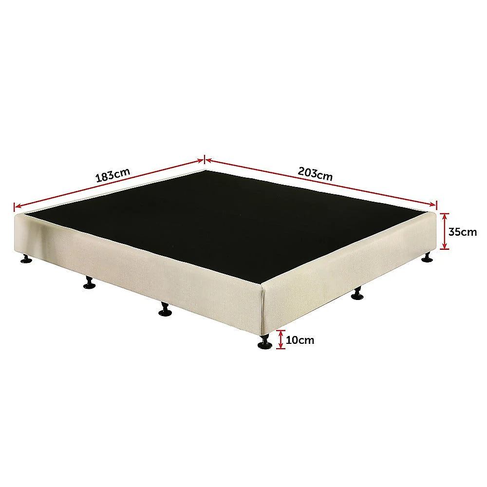 Frolic Ensemble Bed Base & Mattress Package with 34cm Mattress - Natural Sand King - Nurns