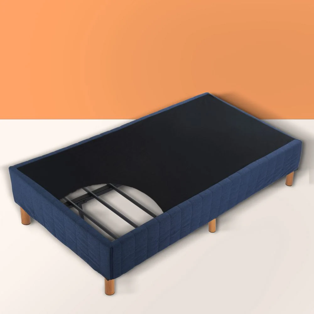 Vera Ensemble Bed Base Mattress Foundation with Metal Stats - Blue Single - Nurns