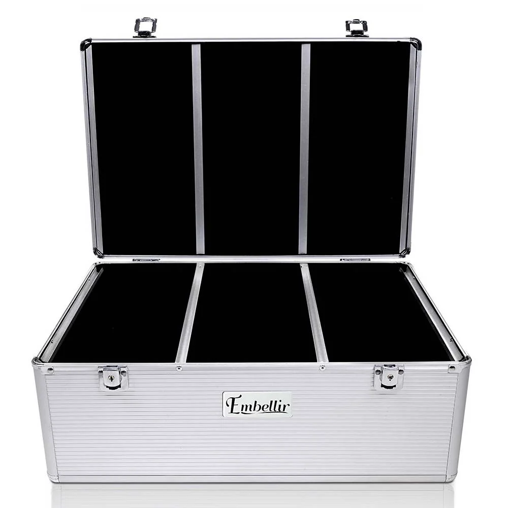 Embellir CD Case DVD Cases Storage Box 500 Discs Aluminium Case DVD Folders - Nurns