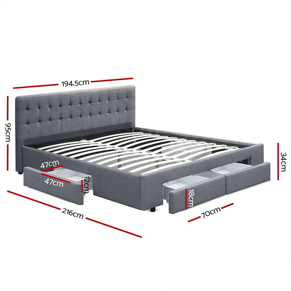 Pluto Bed & Mattress Package - Grey King - Nurns