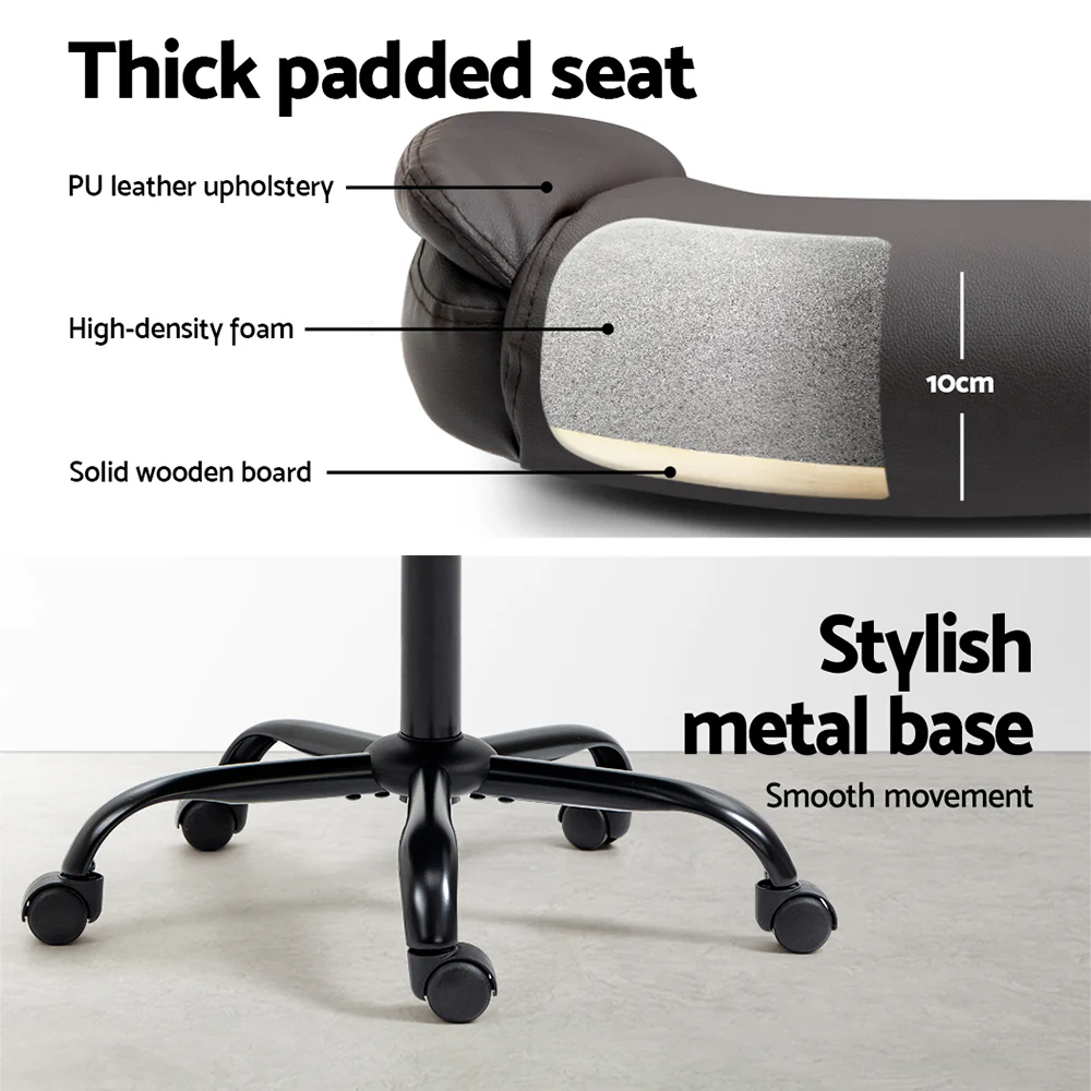 Artiss Executive Office Chair Mid Back - Brown - Nurns