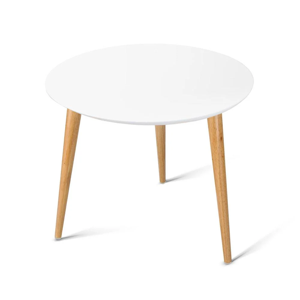 Coffee Table Round Side End Tables Bedside Furniture Wooden Scandinavian - Nurns