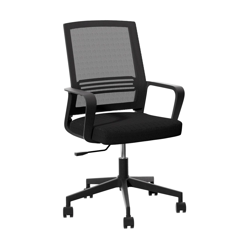 Artiss Mesh Office Chair Computer Gaming Desk Chairs Work Study Mid Back Black - Nurns