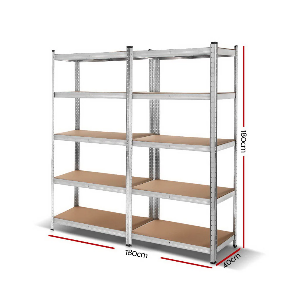 Giantz 2x1.8M Garage Shelving Warehouse Rack Pallet Racking Storage Shelf Silver - Nurns