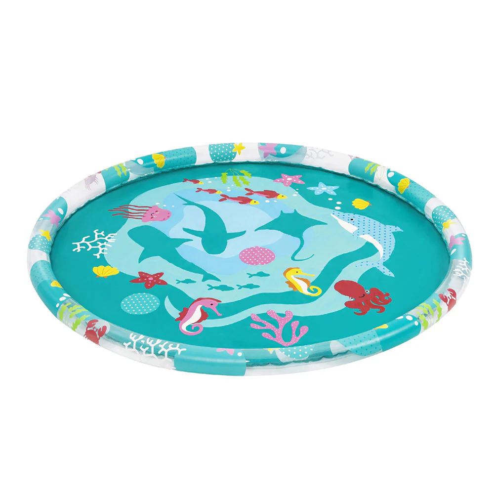Bestway Kids Inflatable Pad Round Splash Pool Sprinkler Spray Toys Marine 165cm - Nurns