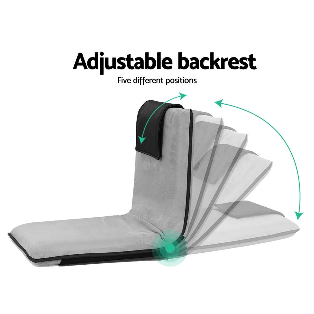 Megan Floor Lounge Sofa Bed Couch Recliner Chair Folding Chair Cushion - Grey - Nurns