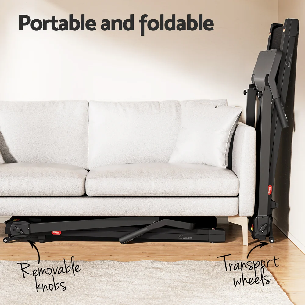 Everfit Treadmill Electric Home Gym Fitness Exercise Knob Foldable 420mm Black - Nurns