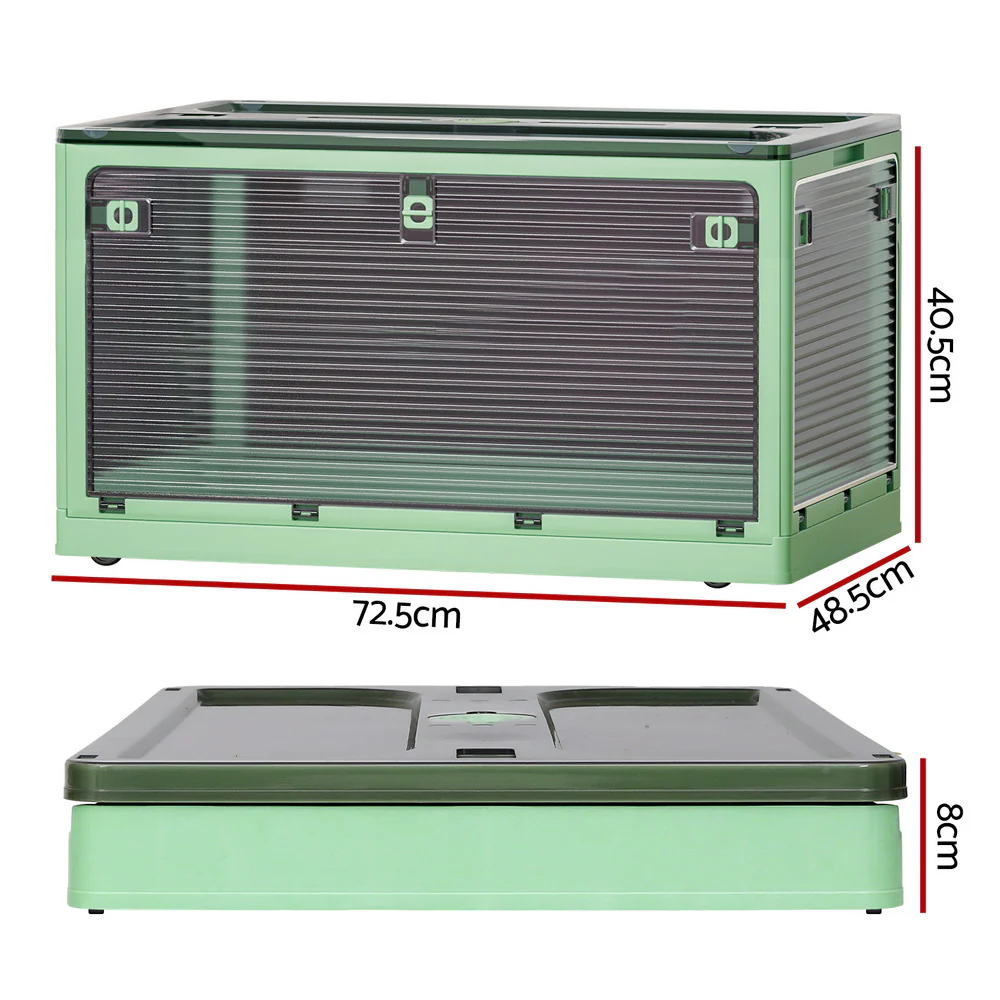 Artiss Storage Box Container Foldable Stackable 5 Sides Open Transparent 140L - Nurns